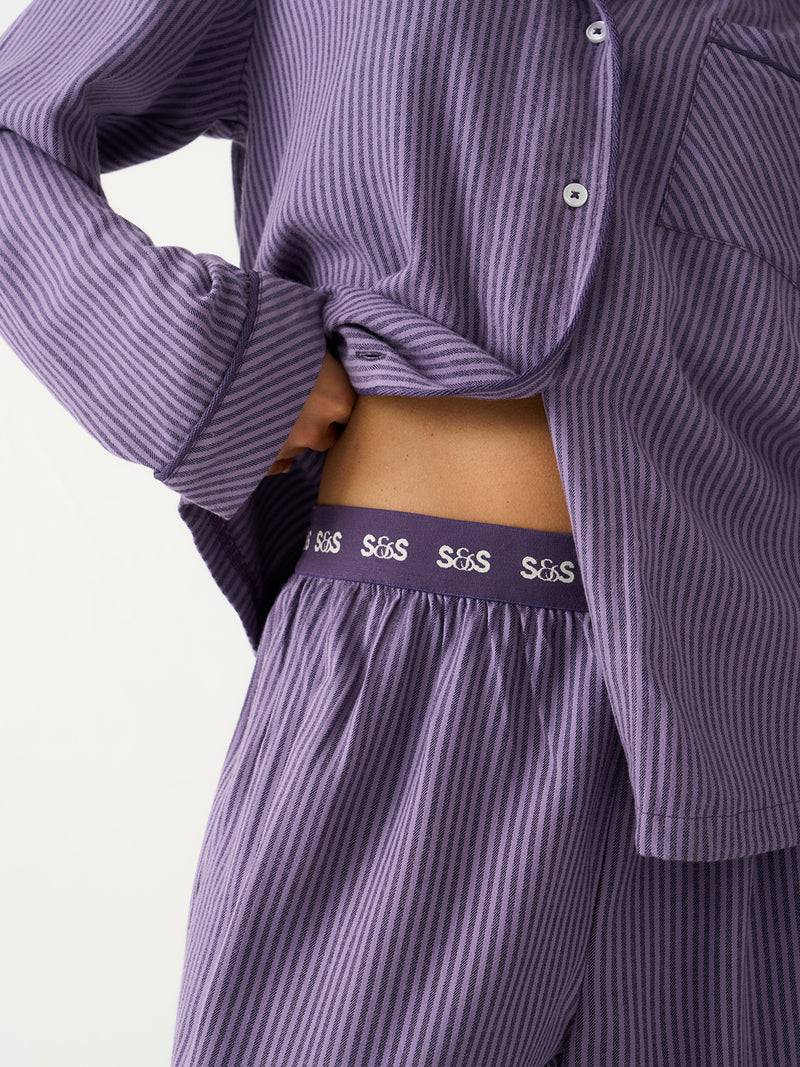 Soft Brushed Woven Pyjama Bottoms - Night Fog