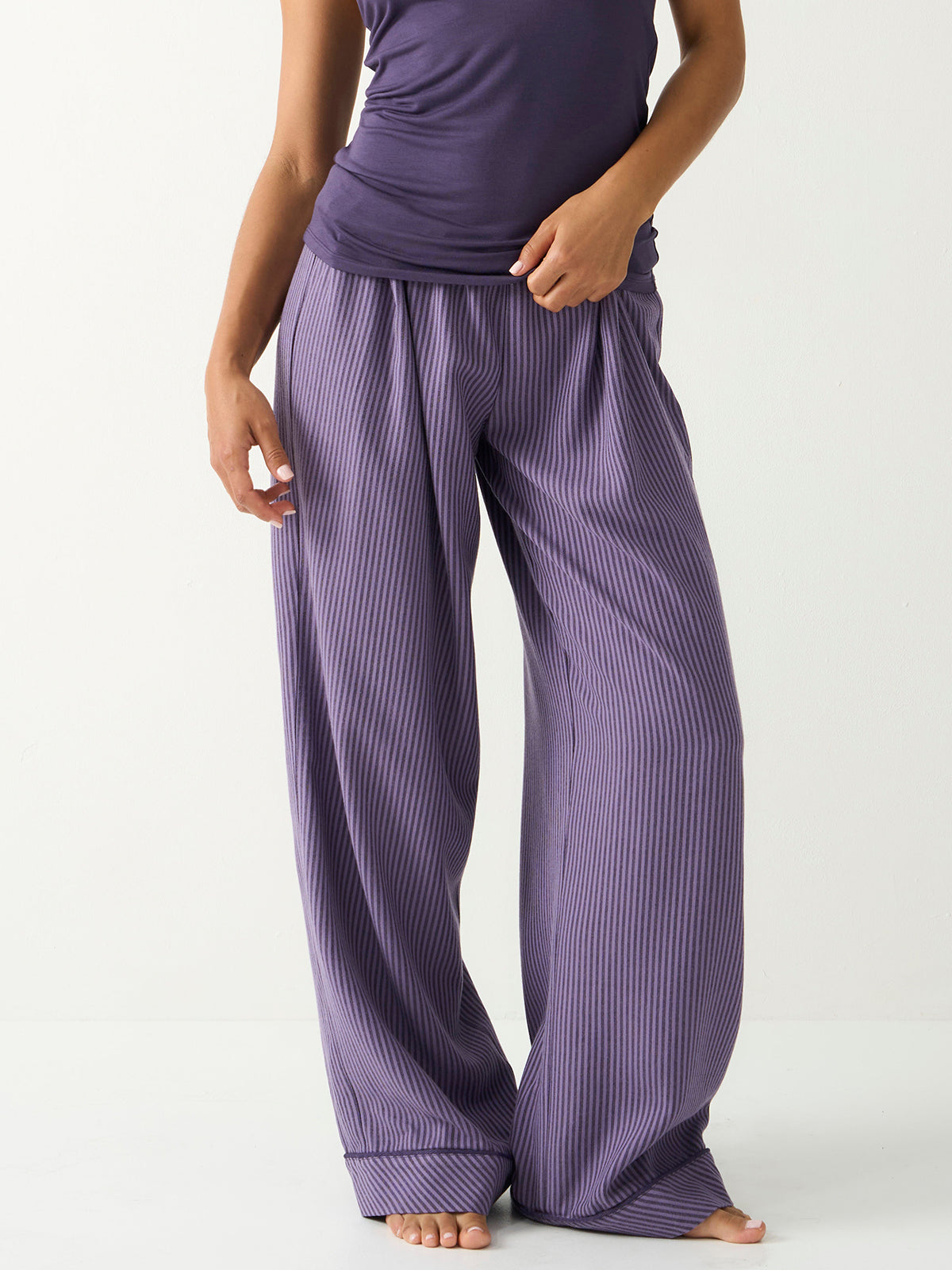Soft Brushed Woven Pyjama Bottoms - Night Fog