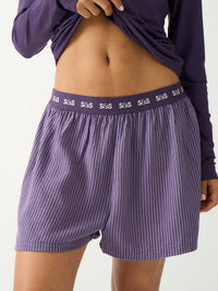 Soft Brushed Woven Pyjama Shorts - Night Fog