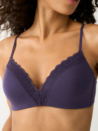 ZigZag Lace Demi Bra - Night Fog