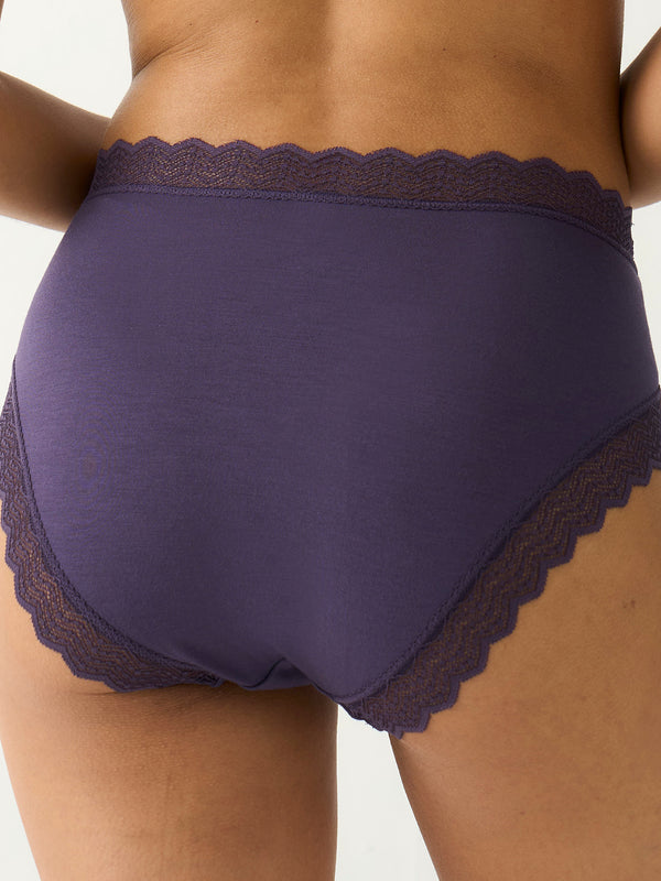 ZigZag Lace High Rise Knicker - Night Fog