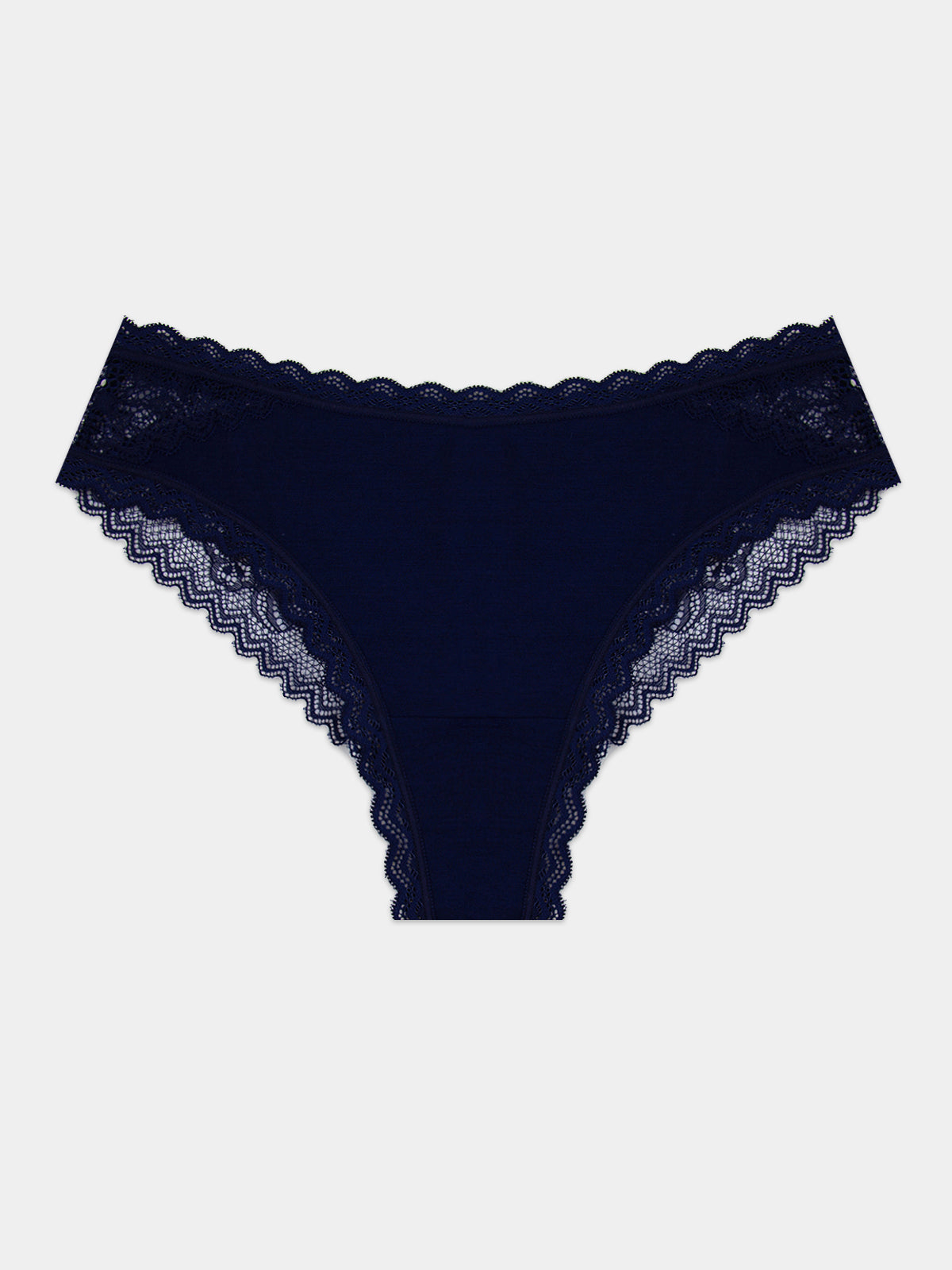 Eco Lace Brazilian Knicker - Navy | Sustainable TENCEL™ Underwear ...