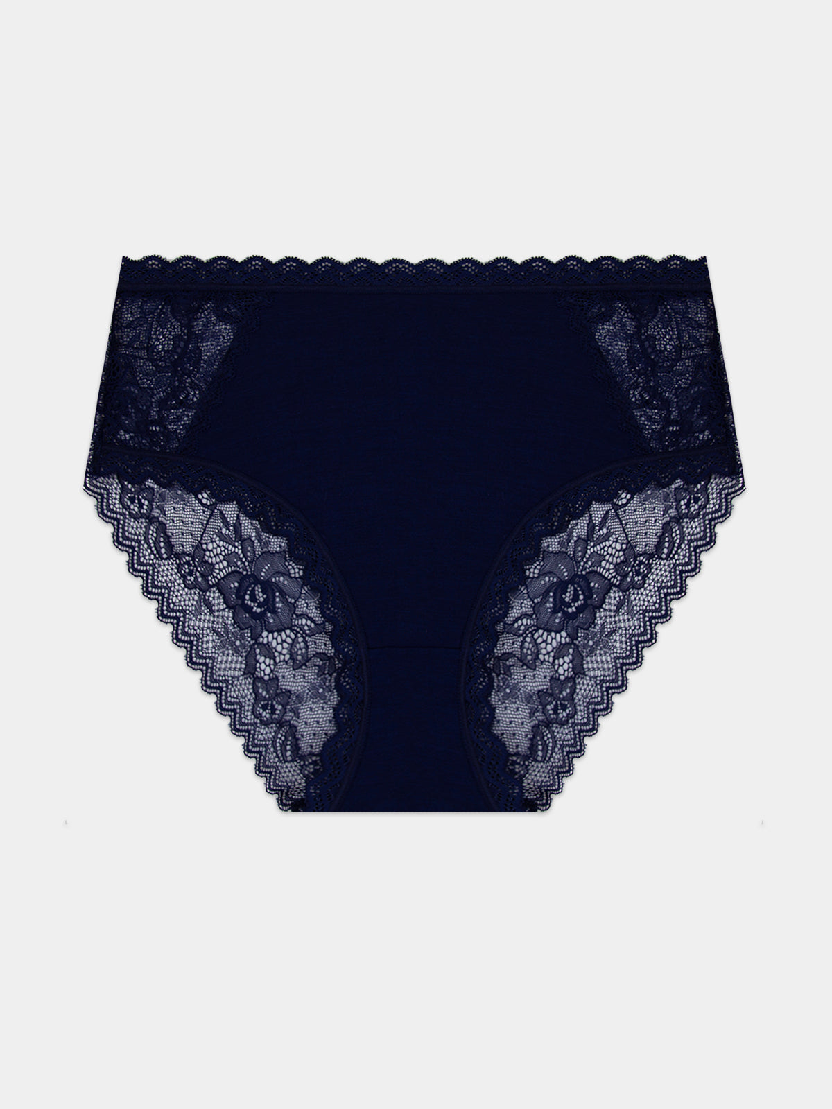 Eco Lace High Rise Knicker - Navy