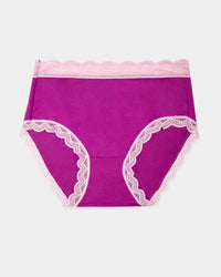 High Rise Knicker - Orchid and Candyfloss Stripe & Stare