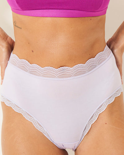 High Rise Knicker Four Pack - Orchid Tones Stripe & Stare