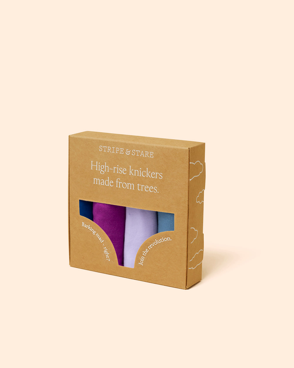 High Rise Knicker Four Pack - Orchid Tones Stripe & Stare
