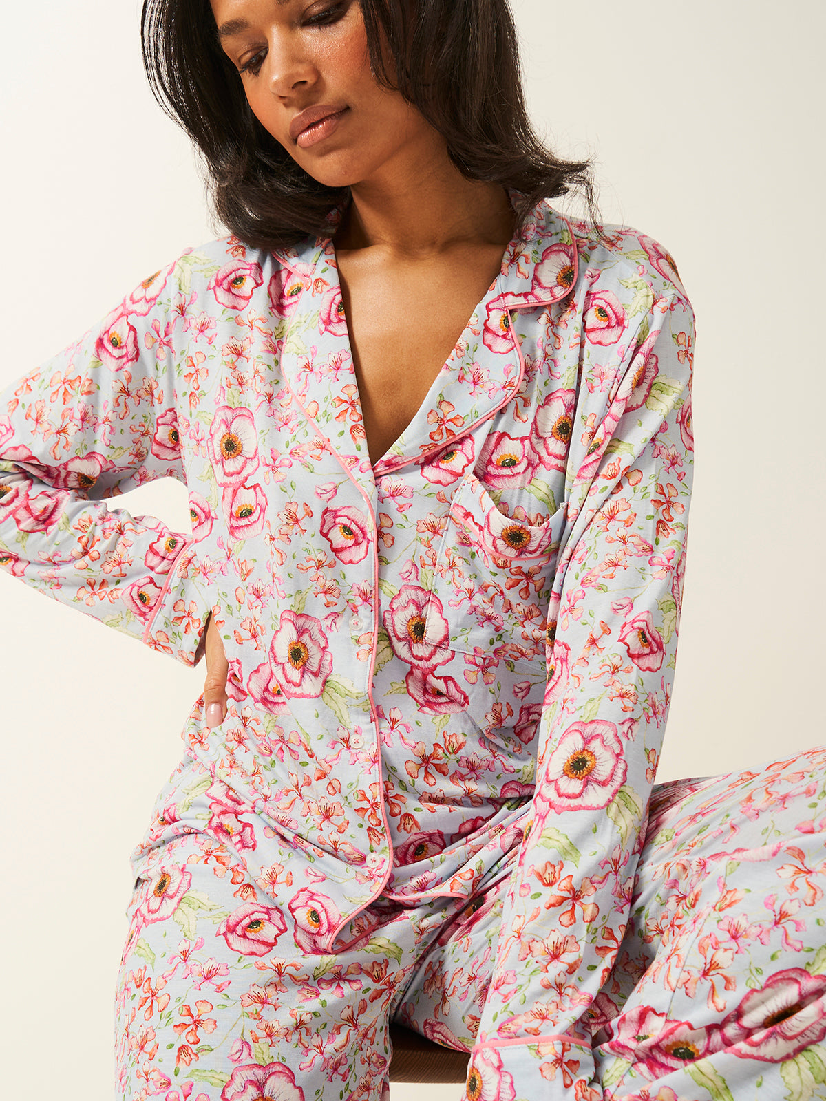 Long Pyjama Set - Pastel Poppy Charming Garment Enterprises Co