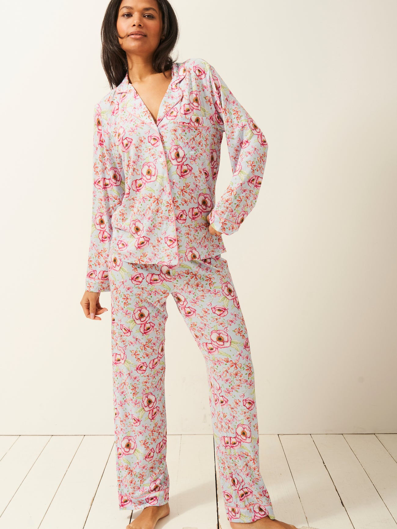 Long Pyjama Set - Pastel Poppy Charming Garment Enterprises Co