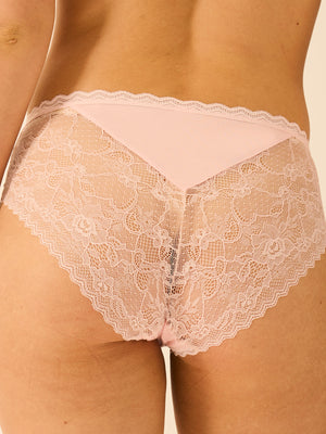 Eco Lace High Rise Knicker - Pale Pink