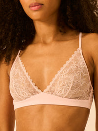 Eco Lace Triangle Bra - Pale Pink