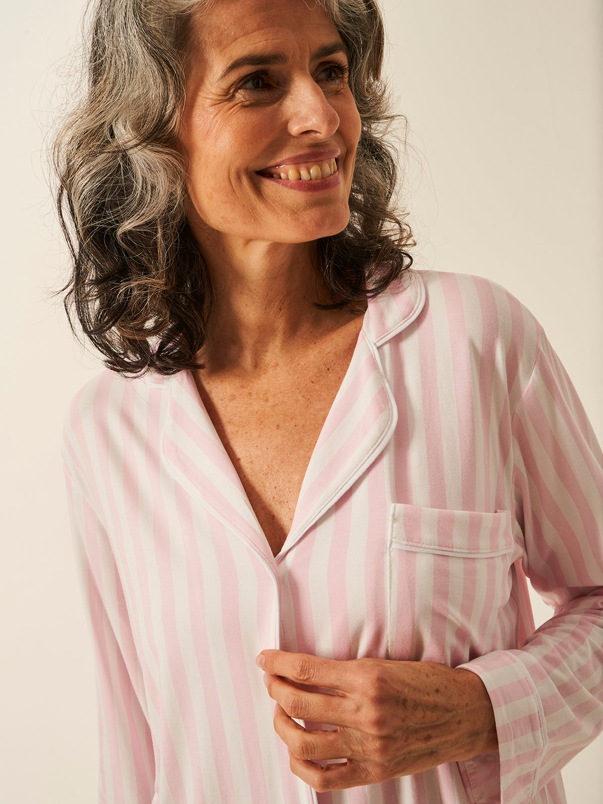 Long Pyjama Set - Pale Pink Stripe