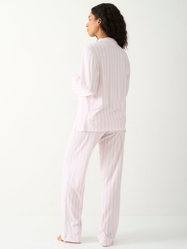 Long Pyjama Set - Pale Pink Stripe