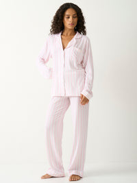 Long Pyjama Set - Pale Pink Stripe