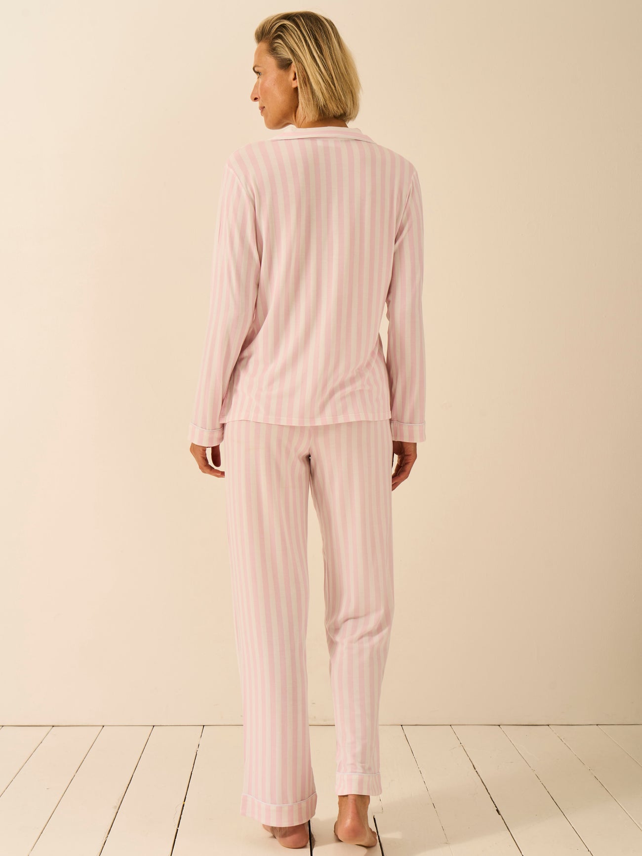 Long Pyjama Set - Pale Pink Stripe