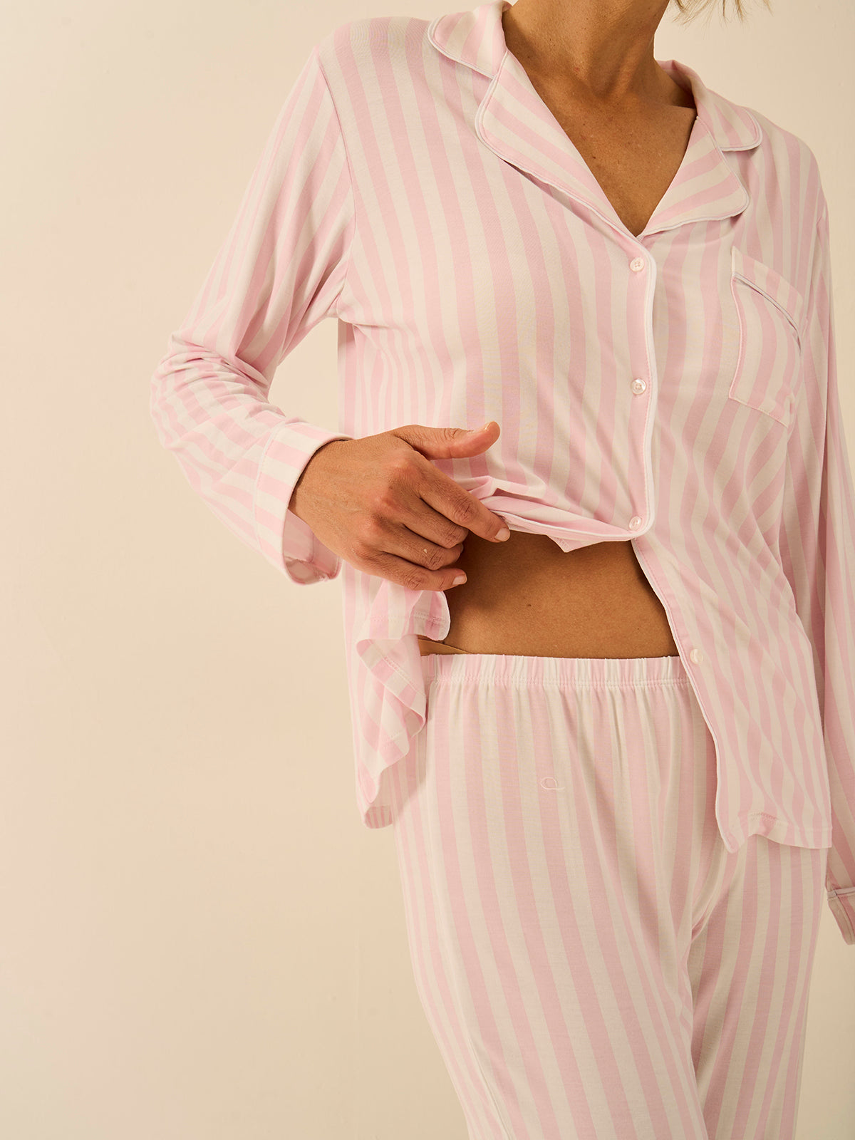 Long Pyjama Set - Pale Pink Stripe
