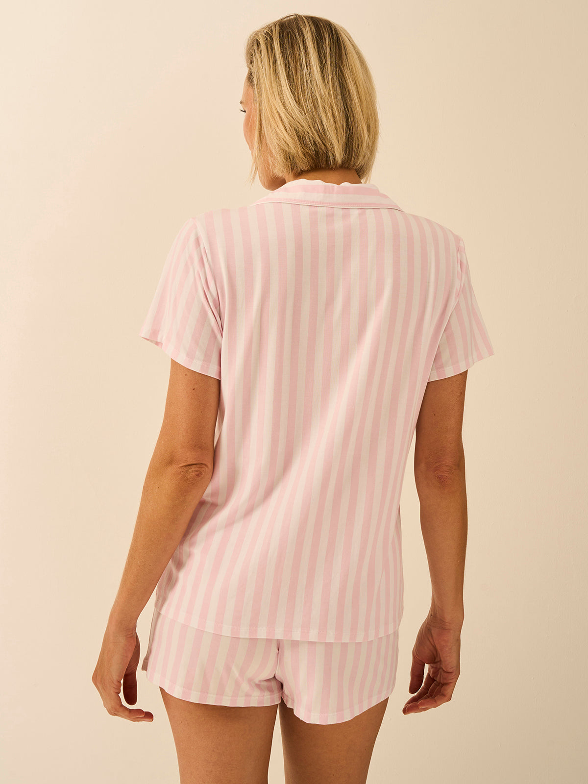 Short Pyjama Set - Pale Pink Stripe
