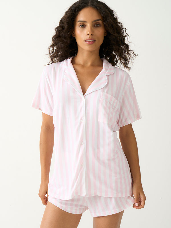 Short Pyjama Set - Pale Pink Stripe