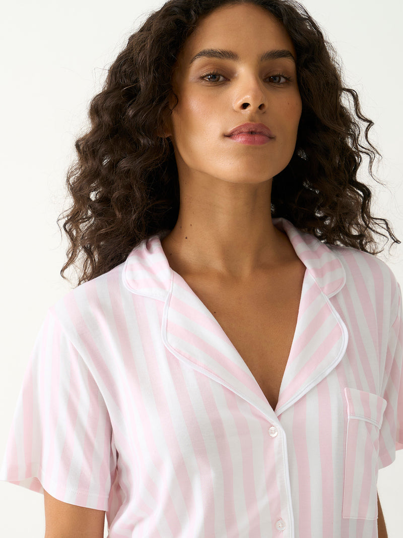 Short Pyjama Set - Pale Pink Stripe