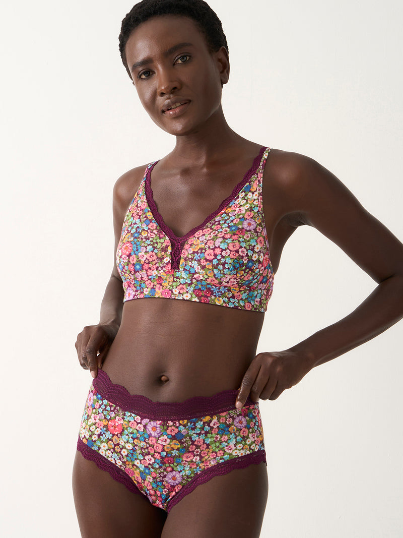 High Rise Knicker - Pansy Pop