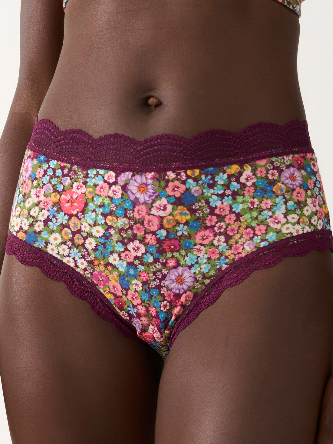 High Rise Knicker - Pansy Pop
