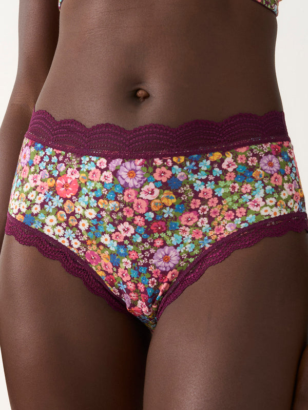 High Rise Knicker - Pansy Pop