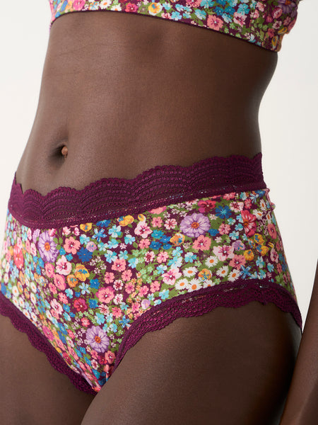 High Rise Knicker - Pansy Pop