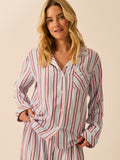Soft Brushed Woven Pyjama Top - Slumber Stripe