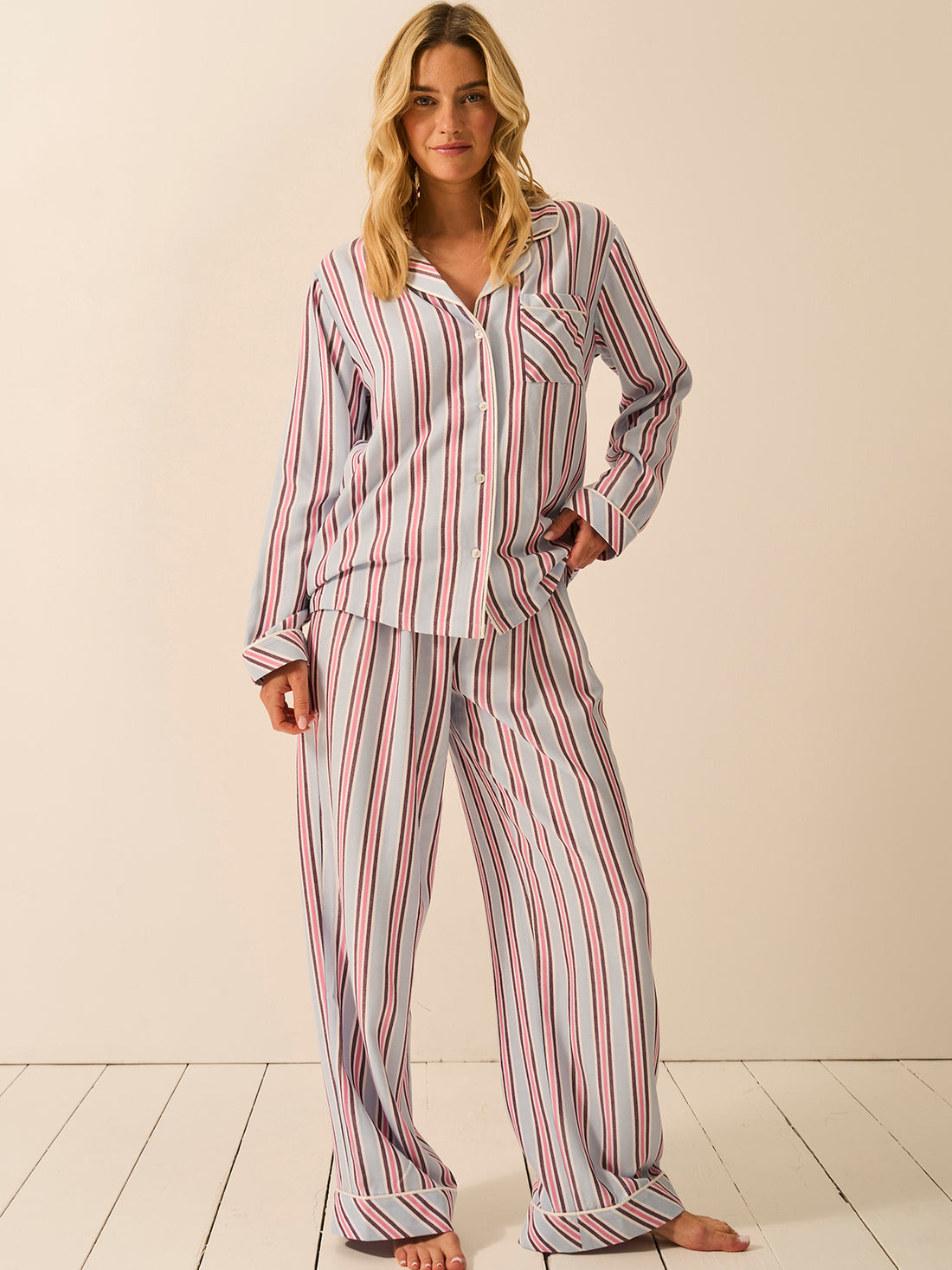Soft Brushed Woven Pyjama Bottoms - Slumber Stripe (Copy)