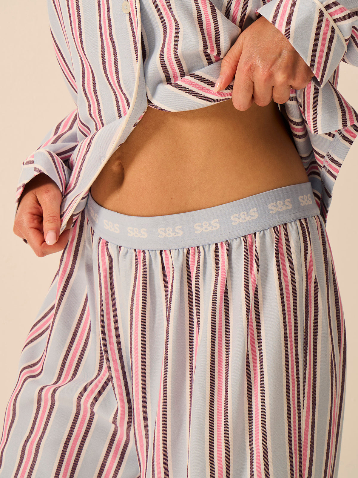 Soft Brushed Woven Pyjama Bottoms - Slumber Stripe (Copy)