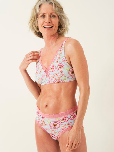 High Rise Knicker - Pastel Poppy Stripe & Stare