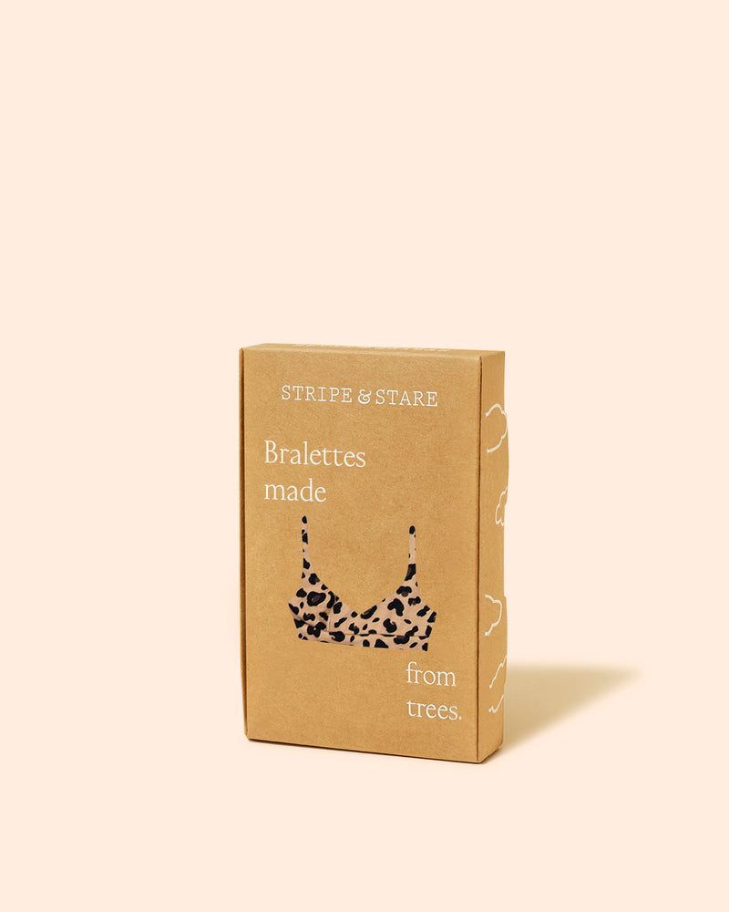 Lace Plunge Bra - Peach Latte Leopard