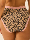 High Rise Knicker - Peach Latte Leopard