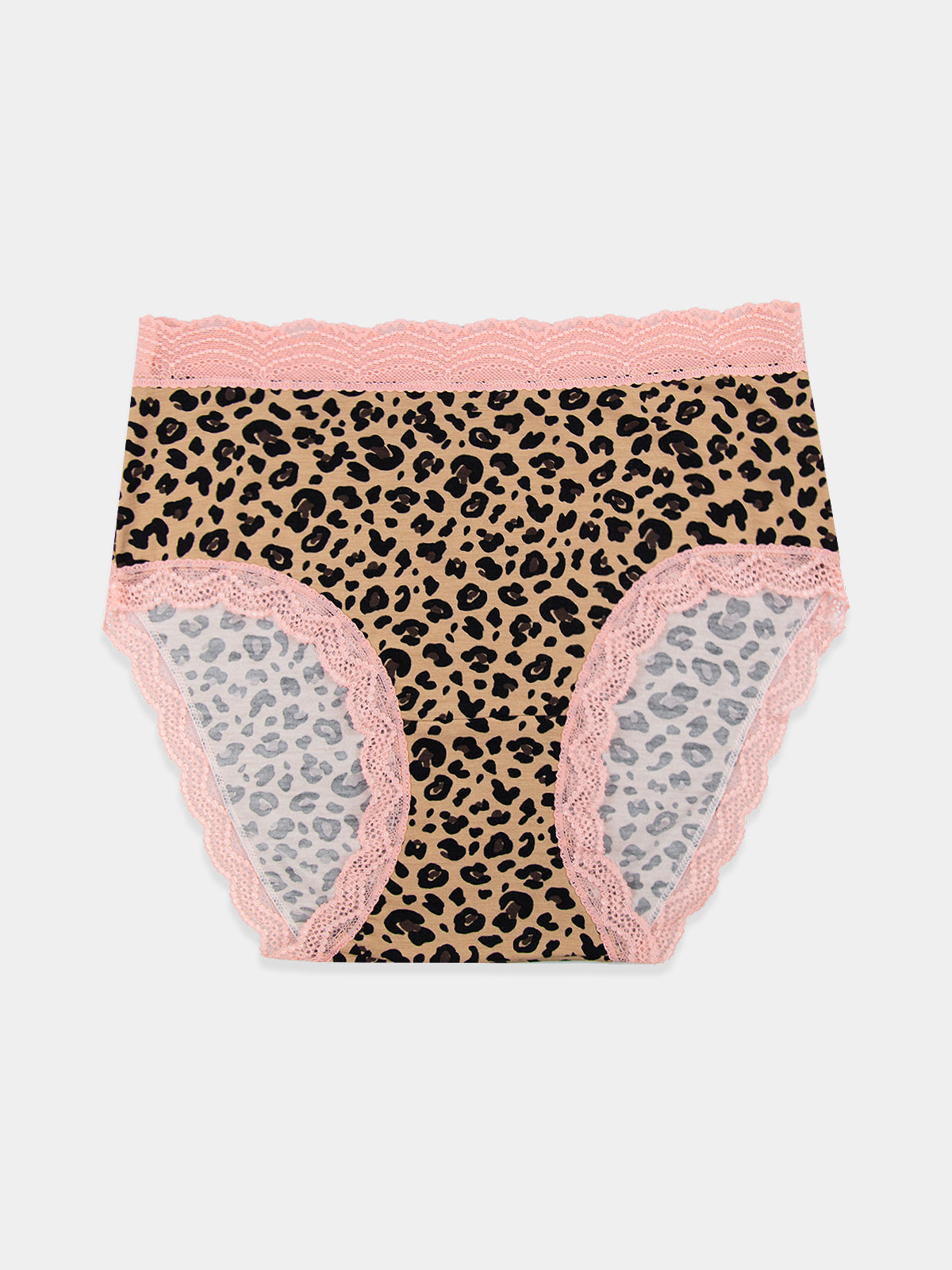 High Rise Knicker - Peach Latte Leopard