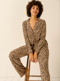 Long Pyjama Set - Peach Latte Leopard