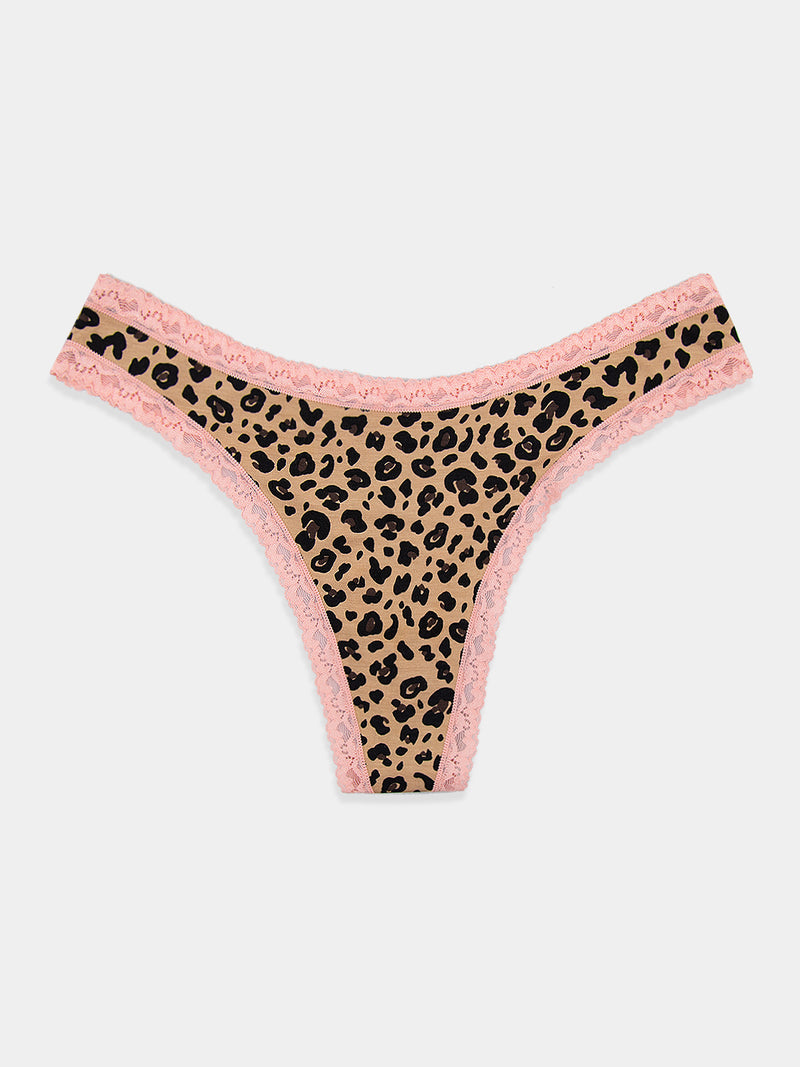 Thong - Peach Latte Leopard