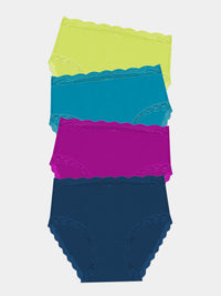 High Rise Knicker Four Pack - Peacock Charming Garment Enterprises Co