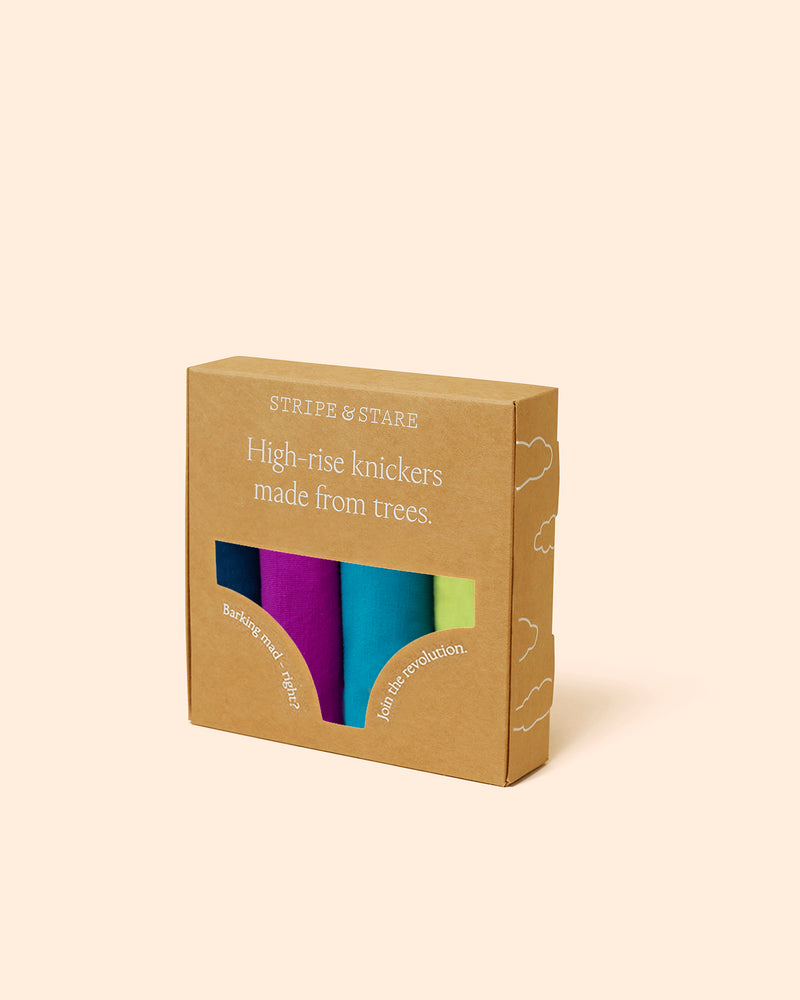 High Rise Knicker Four Pack - Peacock Charming Garment Enterprises Co