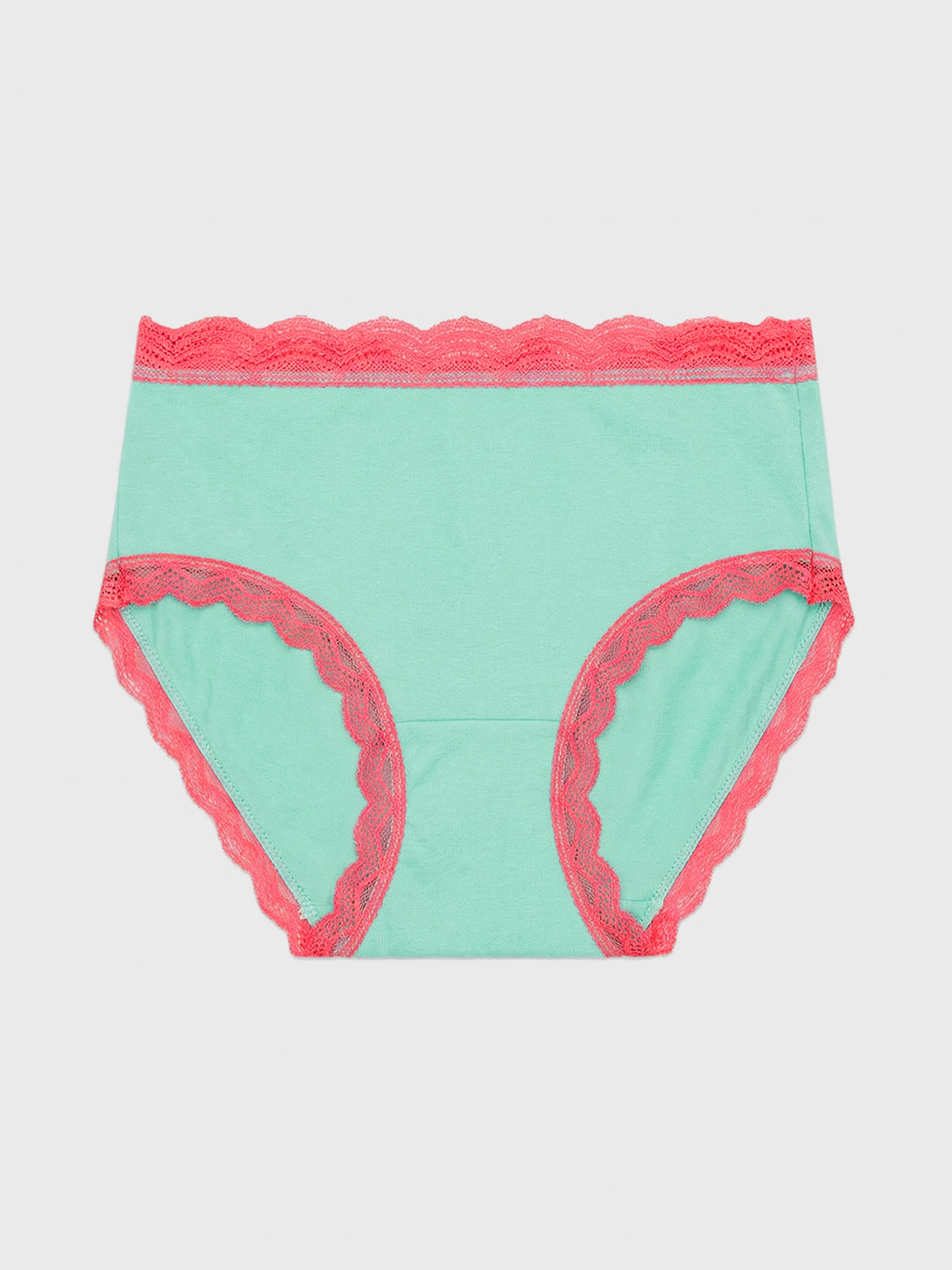 High Rise Knicker - Peppermint & Coral Paradise