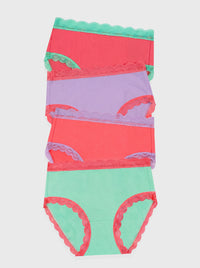 High Rise Knicker Four Pack - Peppermint Crush