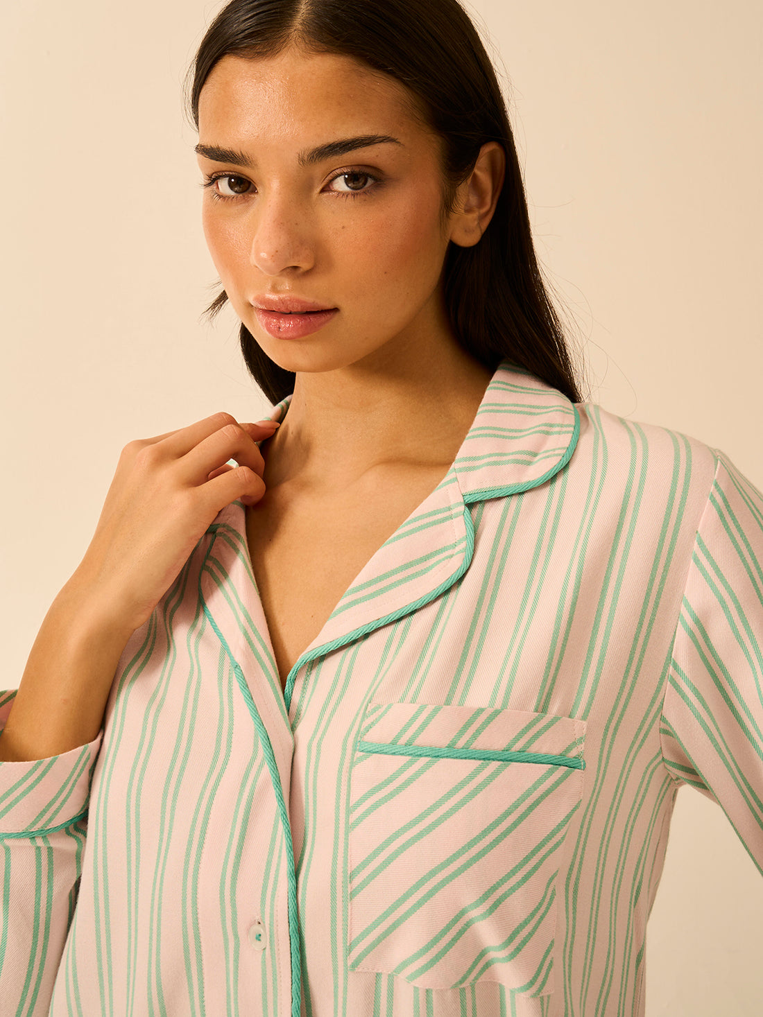 Soft Brushed Woven Pyjama Top - Lady Garden