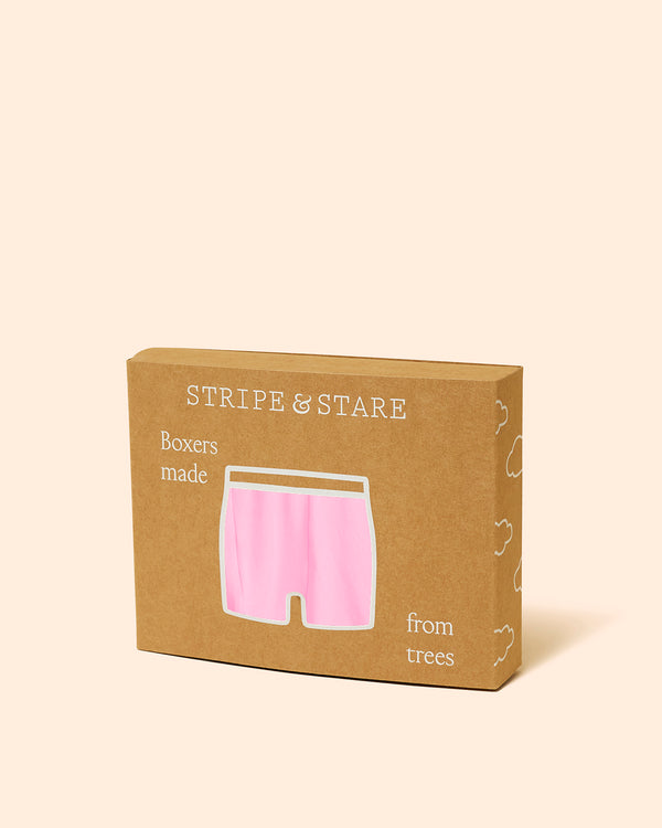 Unisex Boxer - Pink and Red Contrast Stripe & Stare