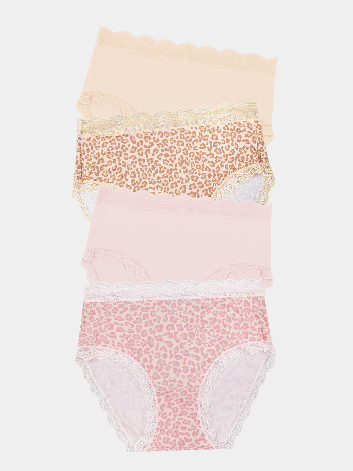 High Rise Knicker Four Pack - Pink-a-Boo Leopard Charming Garment Enterprises Co