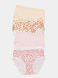 High Rise Knicker Four Pack - Pink-a-Boo Leopard Charming Garment Enterprises Co