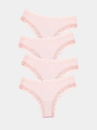 Brazilian Knicker Four Pack - Pink-a-Boo Stripe & Stare®