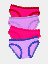 The Original Knicker Four Pack - Pinks & Purples Stripe & Stare