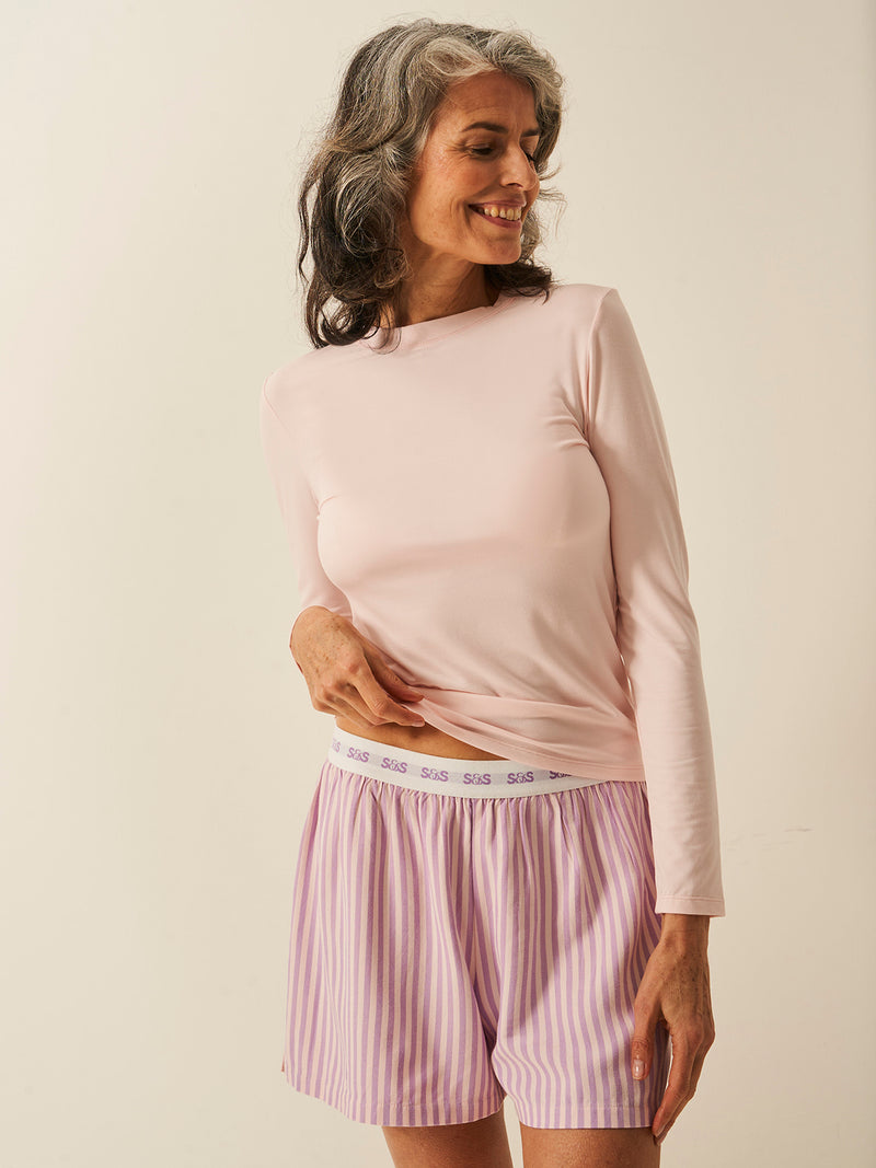 Long Sleeve Under Layer Top - Pale Pink