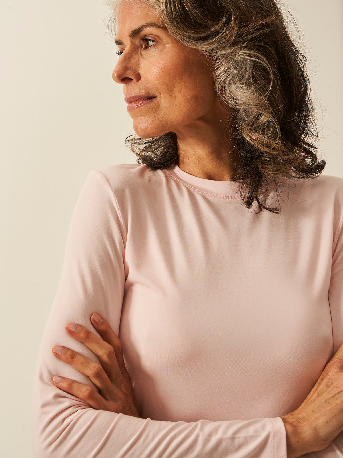 Long Sleeve Under Layer Top - Pale Pink