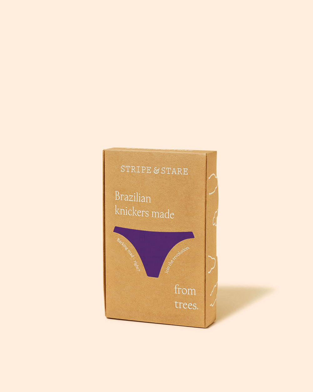 Brazilian Knicker - Plum Stripe & Stare