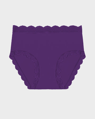 High Rise Knicker - Plum Stripe & Stare