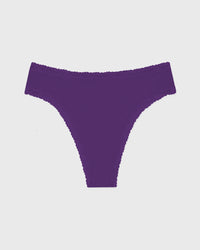 High Waisted Thong - Plum Stripe & Stare